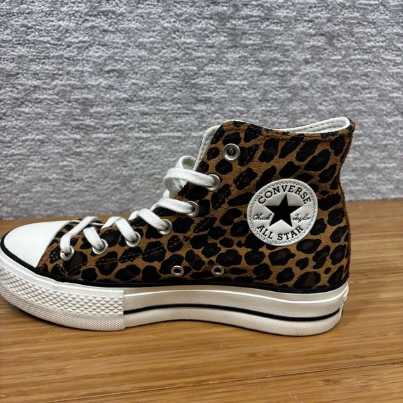 Converse Chuck Taylor All Star Lift Platform Leopard Suede Women’s Sz 7 - Picture 6 of 9